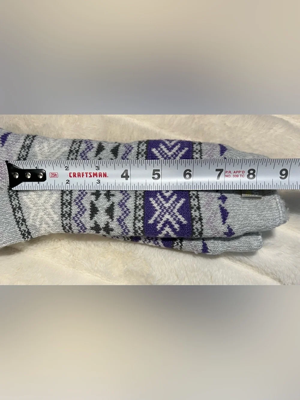 Polar Extreme Insulated Thermal Socks Women’s Size 5-9 1 Pair Purple Gray Warm